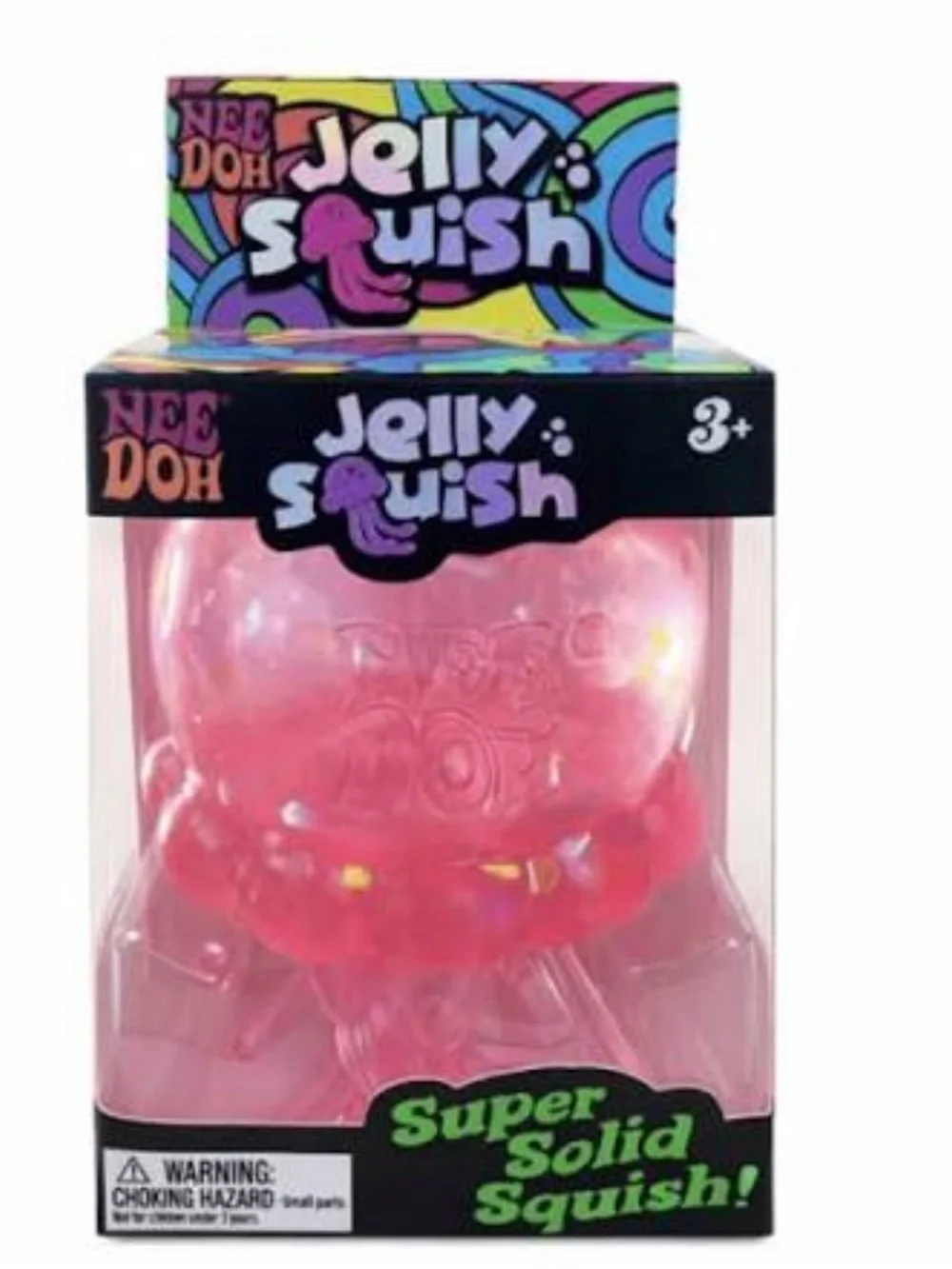 Nee Doh Jelly Squish Super Solid Squish - Pink Glitter